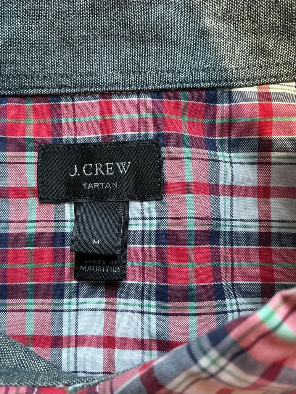 J. Crew Men's Red Tartan Plaid Button-Down Shirt Size M